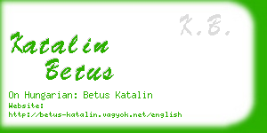 katalin betus business card